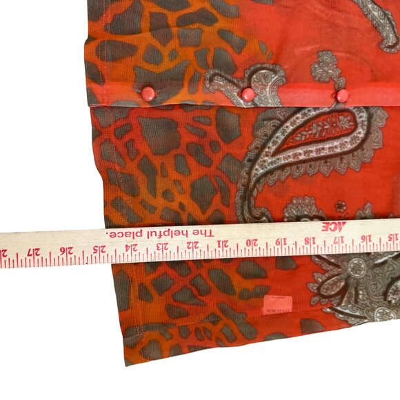 Vintage Dolcetti Womens Paisley Print Sheer Button-Up Top Size S Y2K - Picture 6 of 8